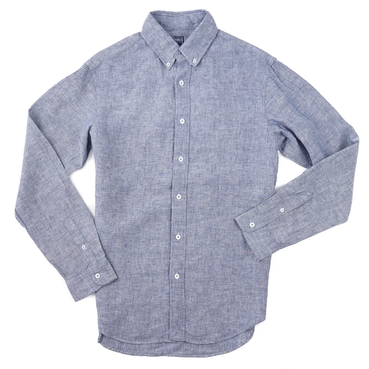 Fedeli Woven Chambray Linen Shirt