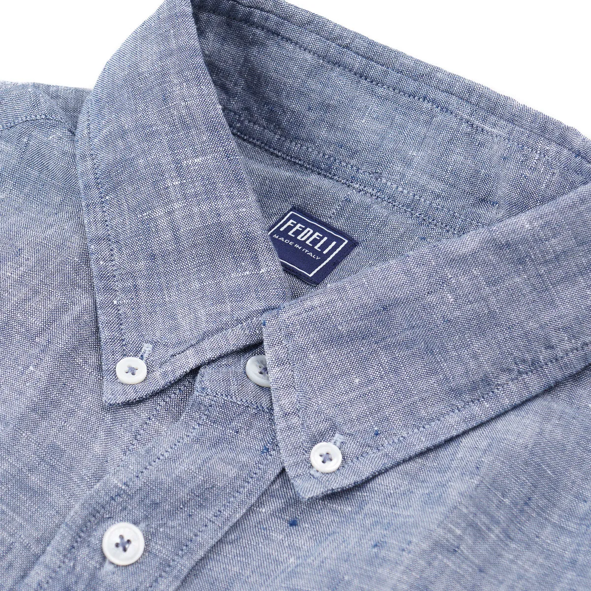 Fedeli Woven Chambray Linen Shirt