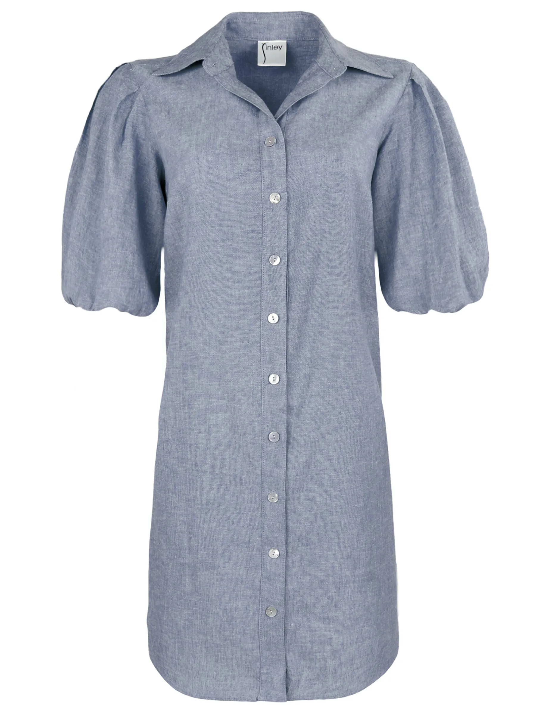 GAMEDAY! Short Madeline Dress Blue Hemp/Cotton Blend