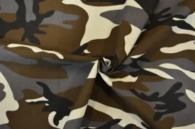 Grey Camouflage Cotton Print | 100% Cotton Print | 60" Wide |