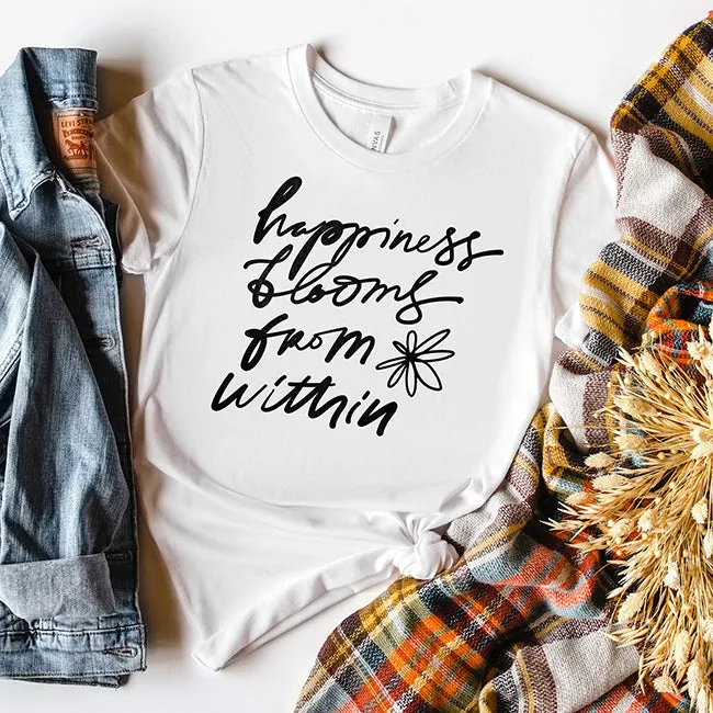 Happiness Blooms From Within Graphic Tee (Wholesale)