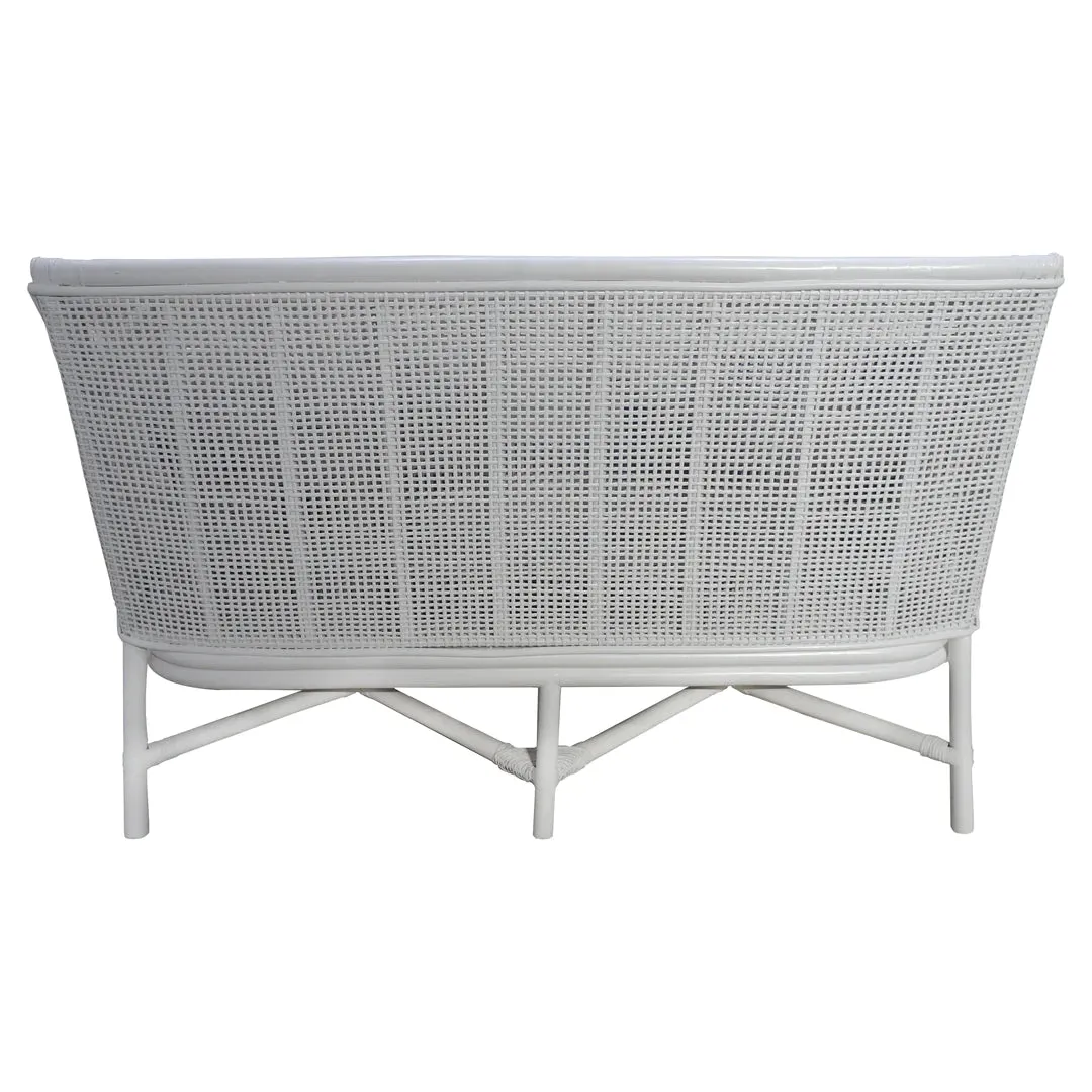 Havana Rattan 2 Seater Sofa White