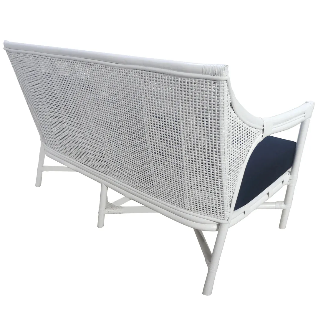 Havana Rattan 2 Seater Sofa White