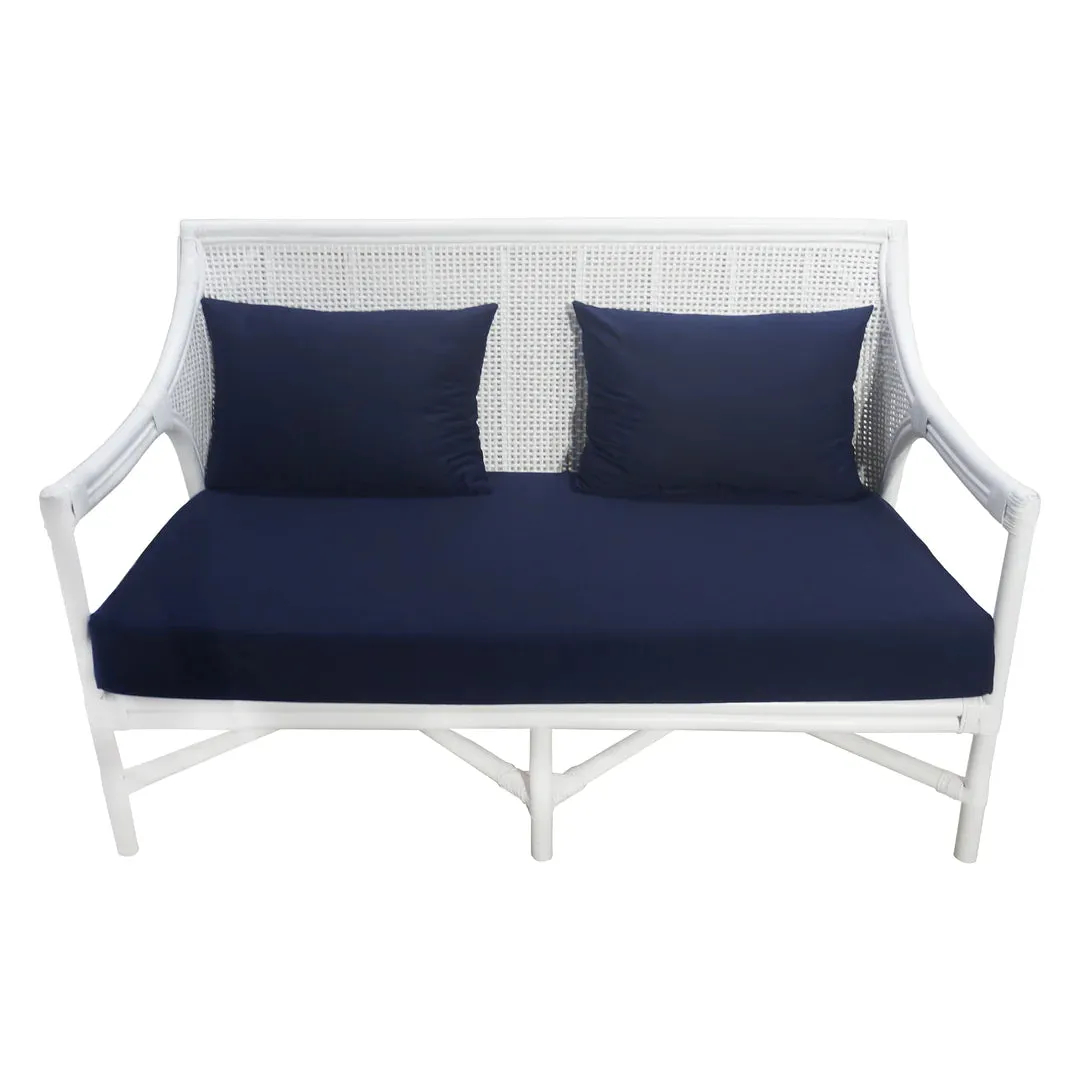 Havana Rattan 2 Seater Sofa White