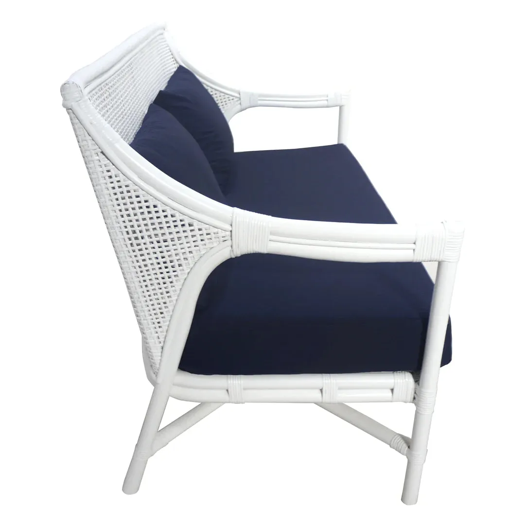 Havana Rattan 2 Seater Sofa White