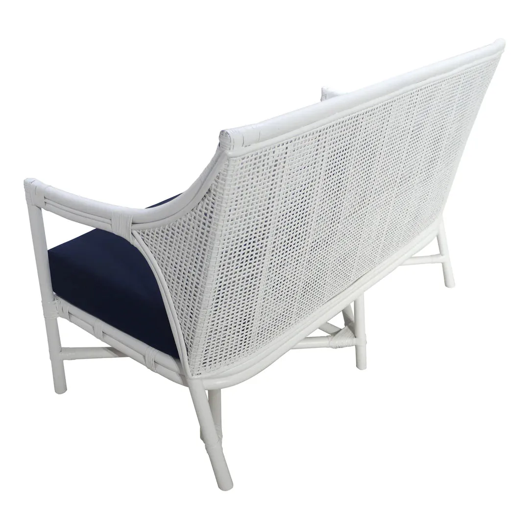 Havana Rattan 2 Seater Sofa White