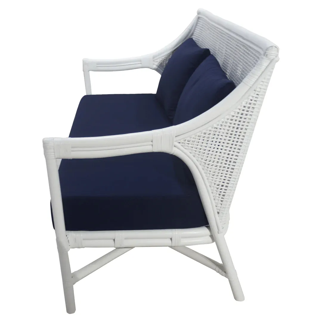 Havana Rattan 2 Seater Sofa White