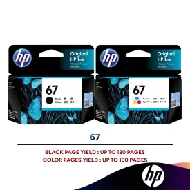 HP 67 Black / Tri Original Ink Cartridge ( 3YM56AA / 3YM55AA )