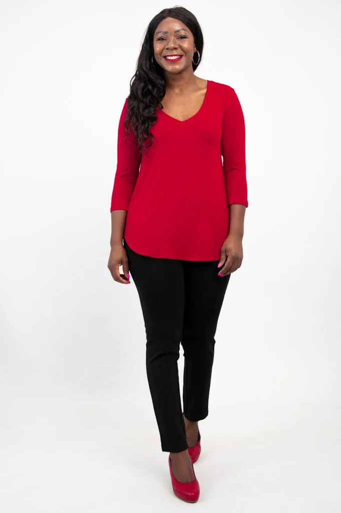 Jackie 3/4 Sleeve, Lipstick, Bamboo