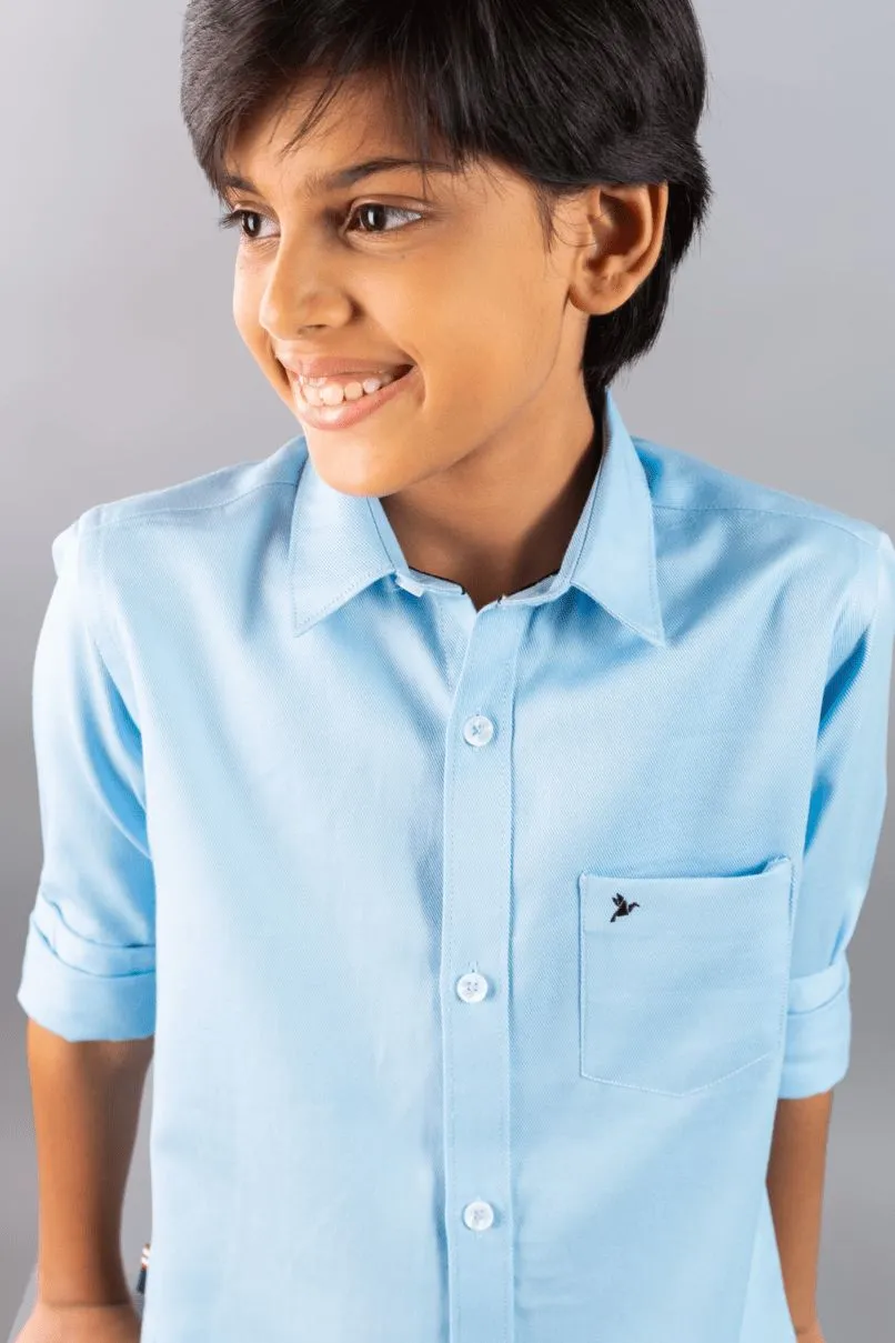 KIDS - Sky Blue Solid Shirt