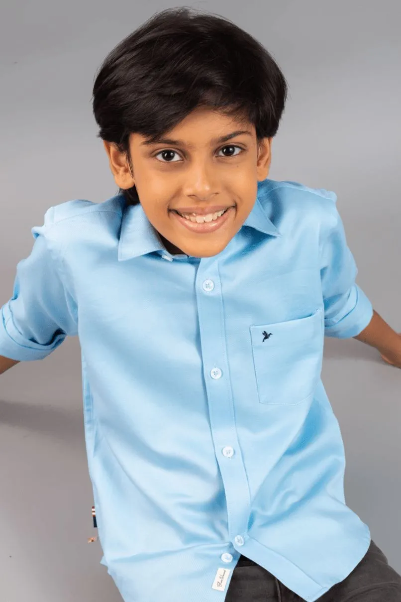 KIDS - Sky Blue Solid Shirt