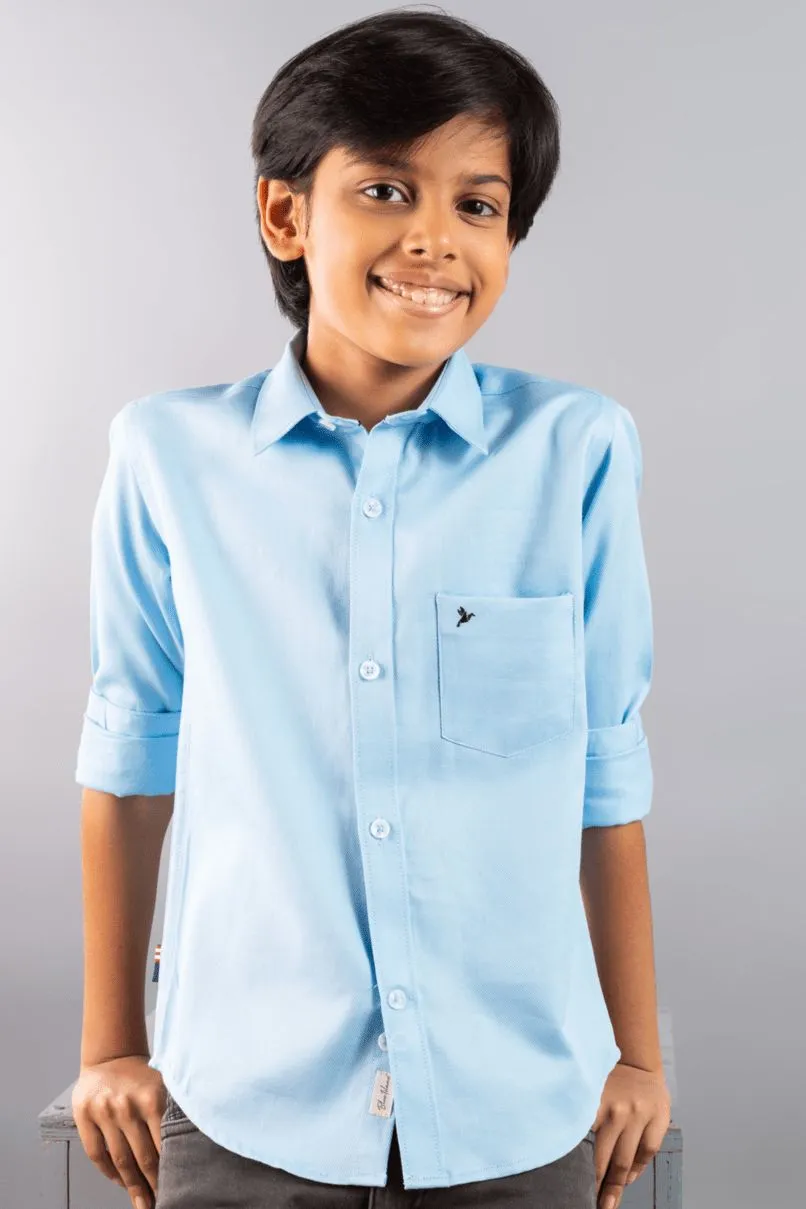 KIDS - Sky Blue Solid Shirt