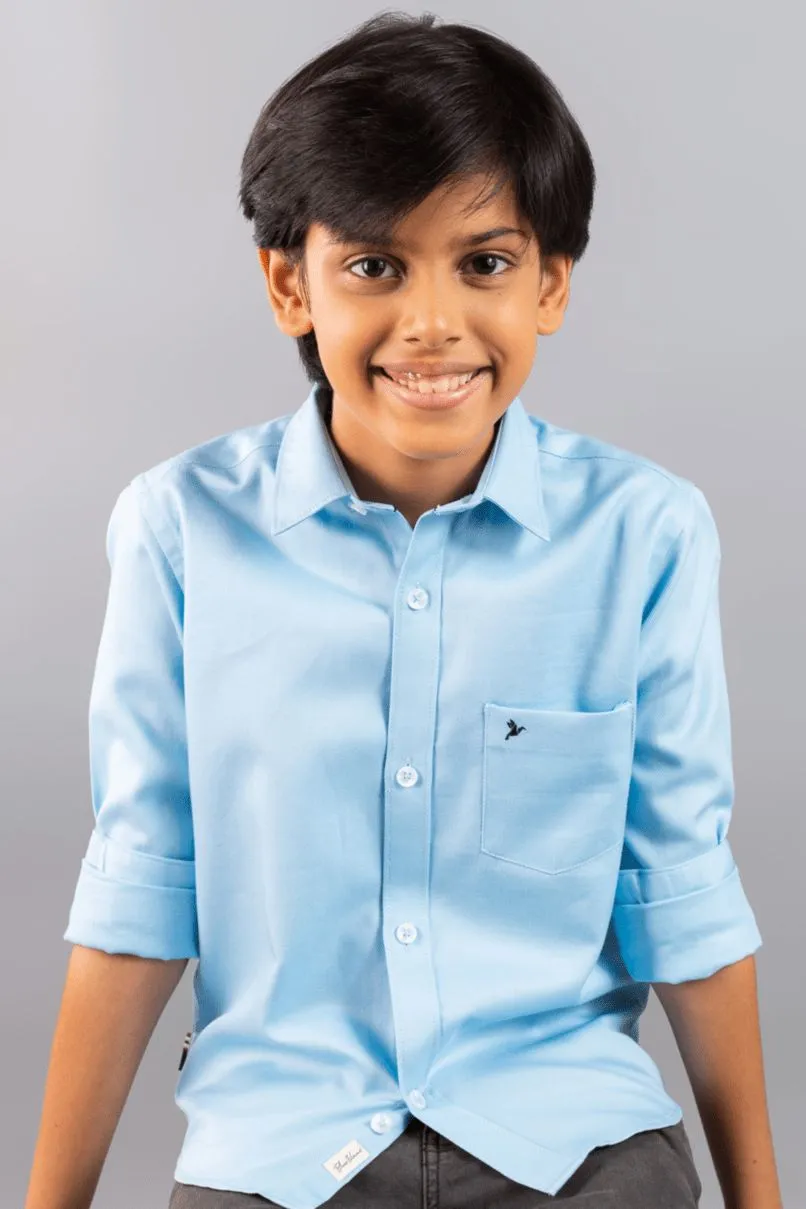 KIDS - Sky Blue Solid Shirt