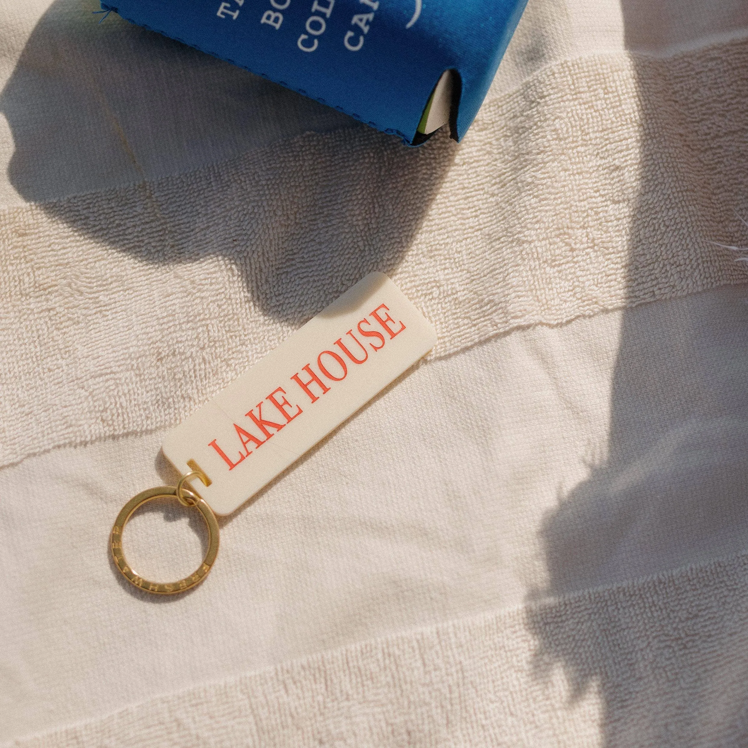 Lake House Keychain: Sky Blue / Keychain with Hang Tag