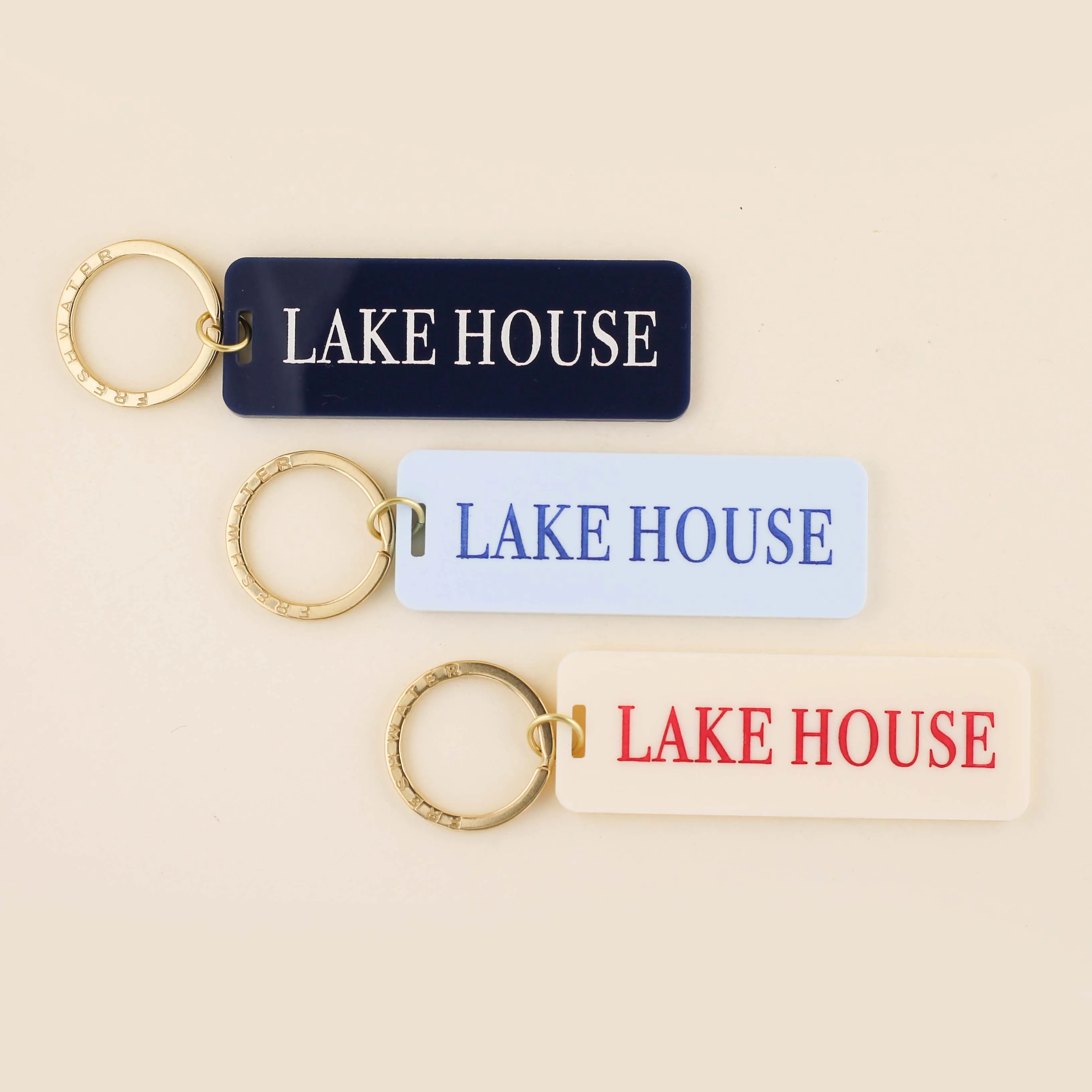 Lake House Keychain: Sky Blue / Keychain with Hang Tag