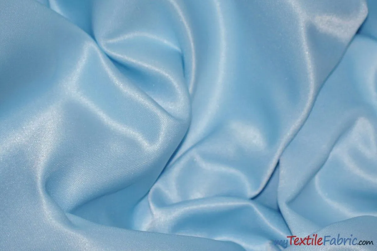 L'Amour Satin Fabric | Polyester Matte Satin | Peau De Soie | 60" Wide | Continuous Yards | Wedding Dress, Tablecloth, Multiple Colors |