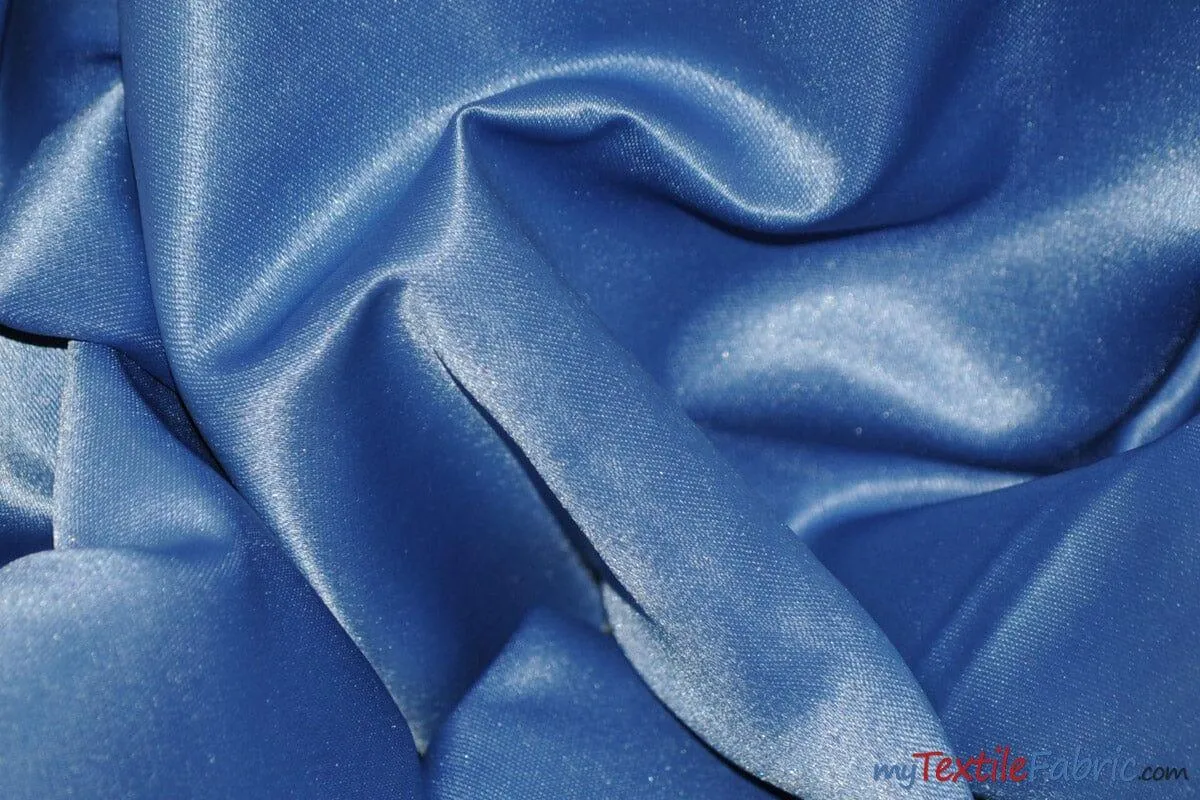 L'Amour Satin Fabric | Polyester Matte Satin | Peau De Soie | 60" Wide | Continuous Yards | Wedding Dress, Tablecloth, Multiple Colors |