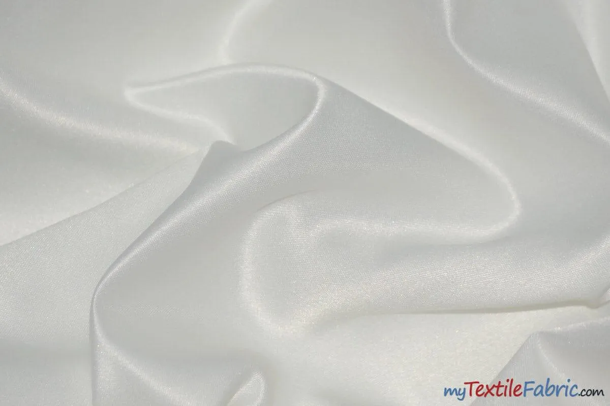 L'Amour Satin Fabric | Polyester Matte Satin | Peau De Soie | 60" Wide | Continuous Yards | Wedding Dress, Tablecloth, Multiple Colors |