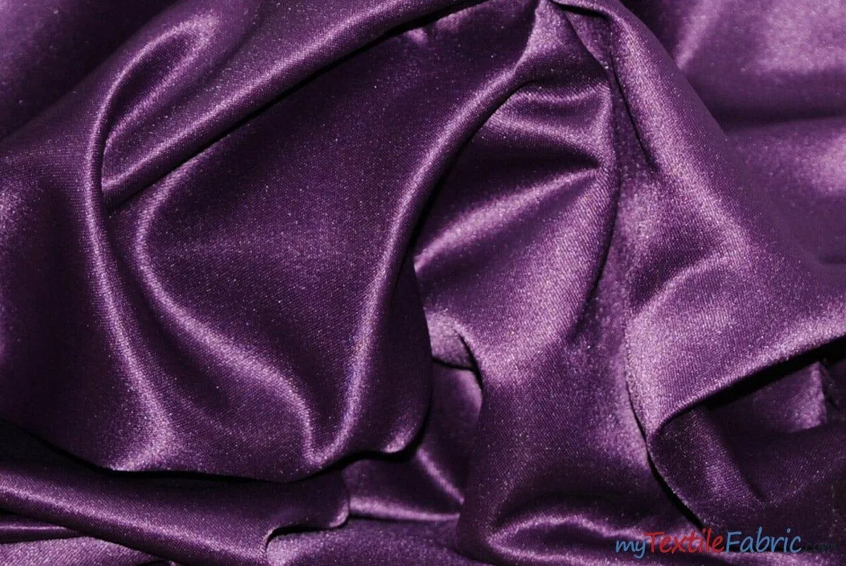 L'Amour Satin Fabric | Polyester Matte Satin | Peau De Soie | 60" Wide | Continuous Yards | Wedding Dress, Tablecloth, Multiple Colors |