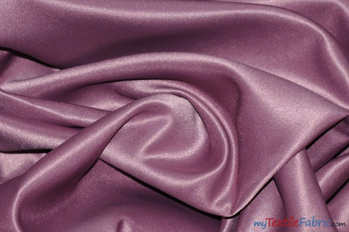 L'Amour Satin Fabric | Polyester Matte Satin | Peau De Soie | 60" Wide | Continuous Yards | Wedding Dress, Tablecloth, Multiple Colors |