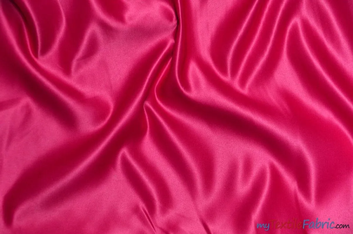 L'Amour Satin Fabric | Polyester Matte Satin | Peau De Soie | 60" Wide | Continuous Yards | Wedding Dress, Tablecloth, Multiple Colors |