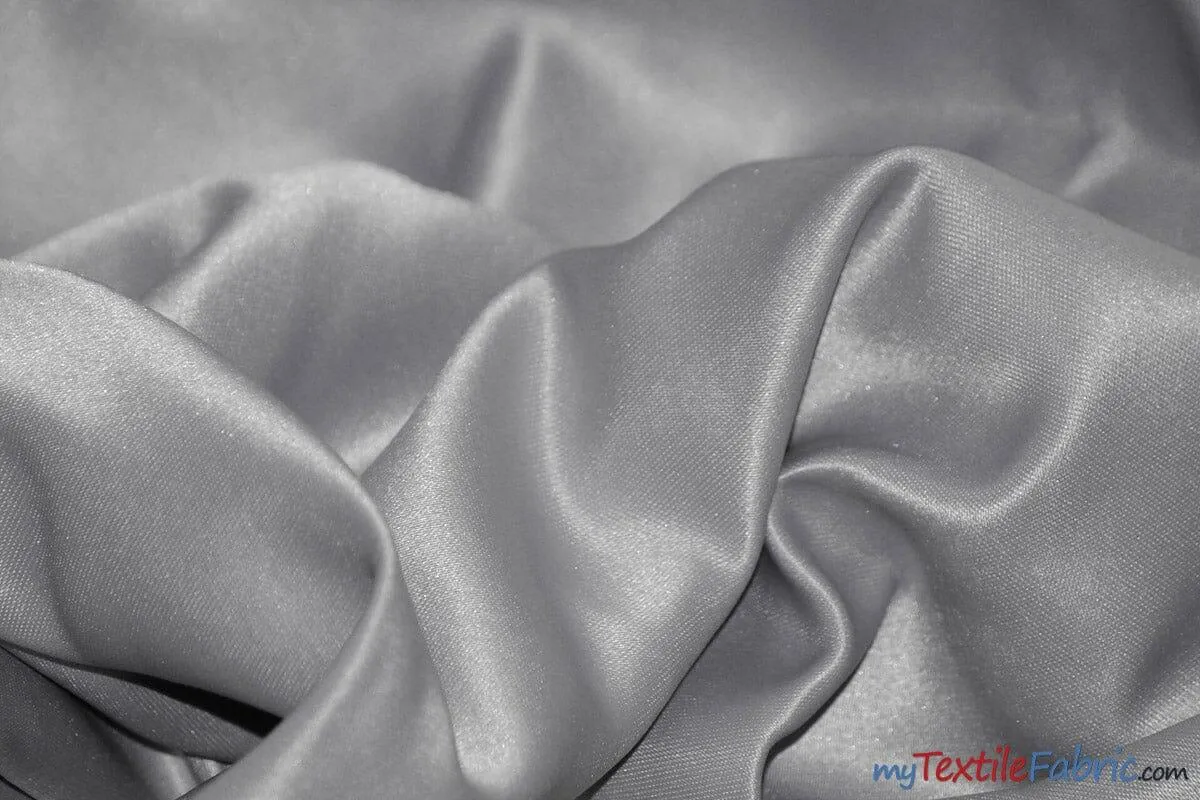 L'Amour Satin Fabric | Polyester Matte Satin | Peau De Soie | 60" Wide | Continuous Yards | Wedding Dress, Tablecloth, Multiple Colors |