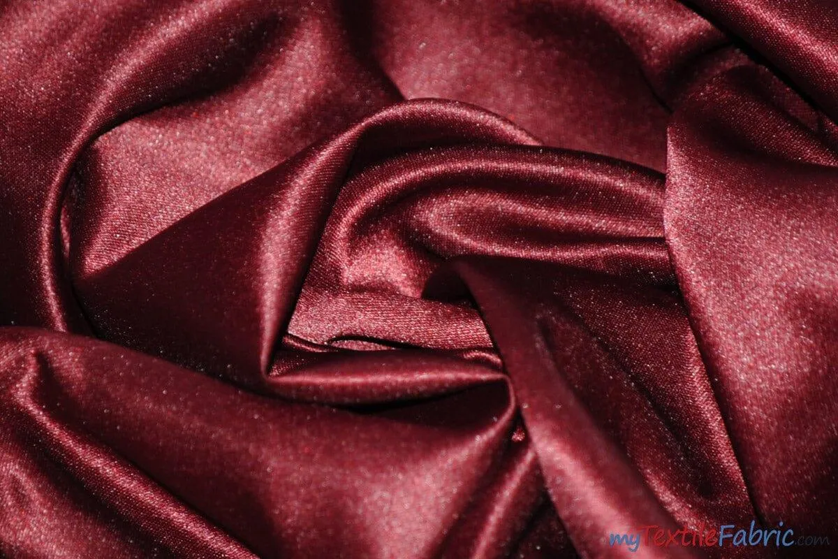 L'Amour Satin Fabric | Polyester Matte Satin | Peau De Soie | 60" Wide | Continuous Yards | Wedding Dress, Tablecloth, Multiple Colors |