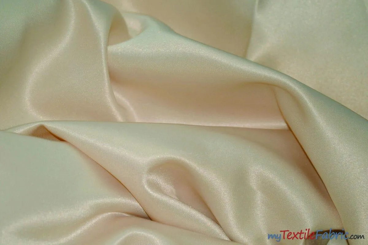 L'Amour Satin Fabric | Polyester Matte Satin | Peau De Soie | 60" Wide | Continuous Yards | Wedding Dress, Tablecloth, Multiple Colors |