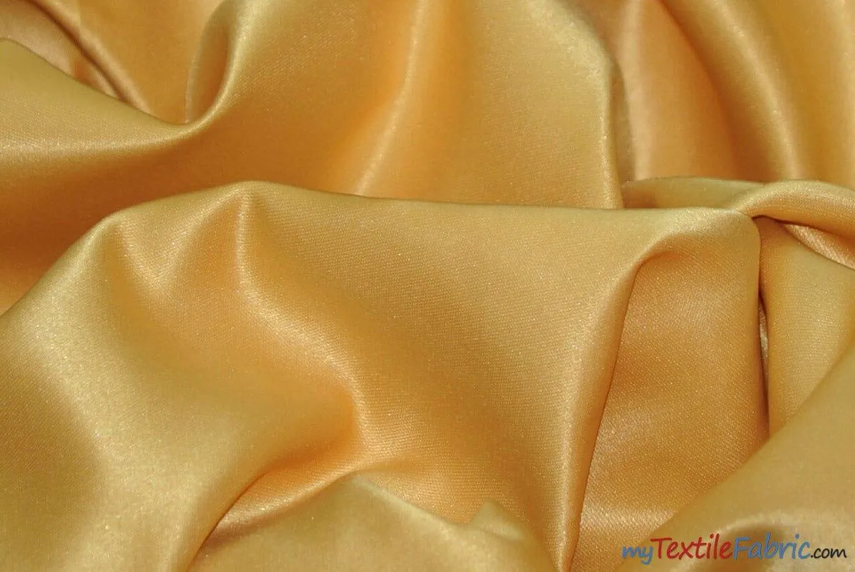 L'Amour Satin Fabric | Polyester Matte Satin | Peau De Soie | 60" Wide | Continuous Yards | Wedding Dress, Tablecloth, Multiple Colors |