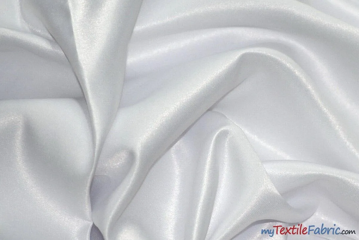 L'Amour Satin Fabric | Polyester Matte Satin | Peau De Soie | 60" Wide | Continuous Yards | Wedding Dress, Tablecloth, Multiple Colors |