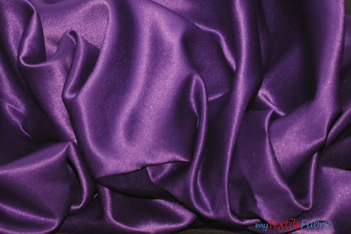 L'Amour Satin Fabric | Polyester Matte Satin | Peau De Soie | 60" Wide | Continuous Yards | Wedding Dress, Tablecloth, Multiple Colors |