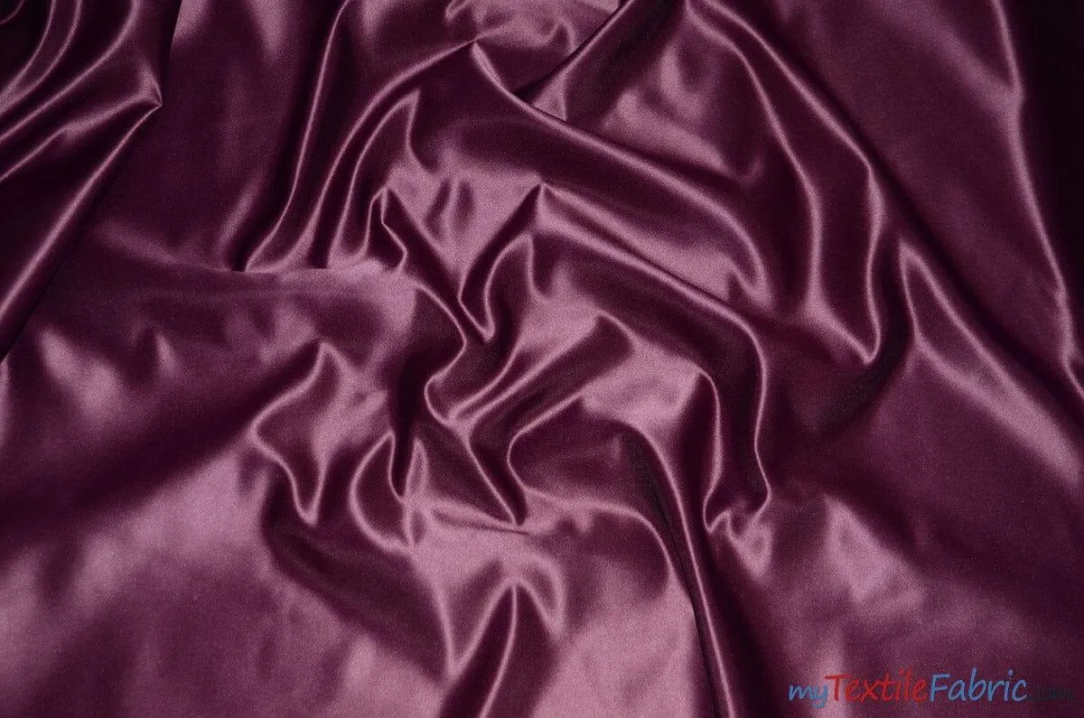 L'Amour Satin Fabric | Polyester Matte Satin | Peau De Soie | 60" Wide | Continuous Yards | Wedding Dress, Tablecloth, Multiple Colors |