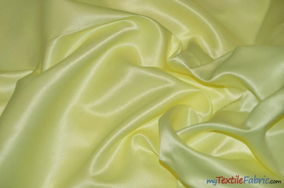 L'Amour Satin Fabric | Polyester Matte Satin | Peau De Soie | 60" Wide | Continuous Yards | Wedding Dress, Tablecloth, Multiple Colors |