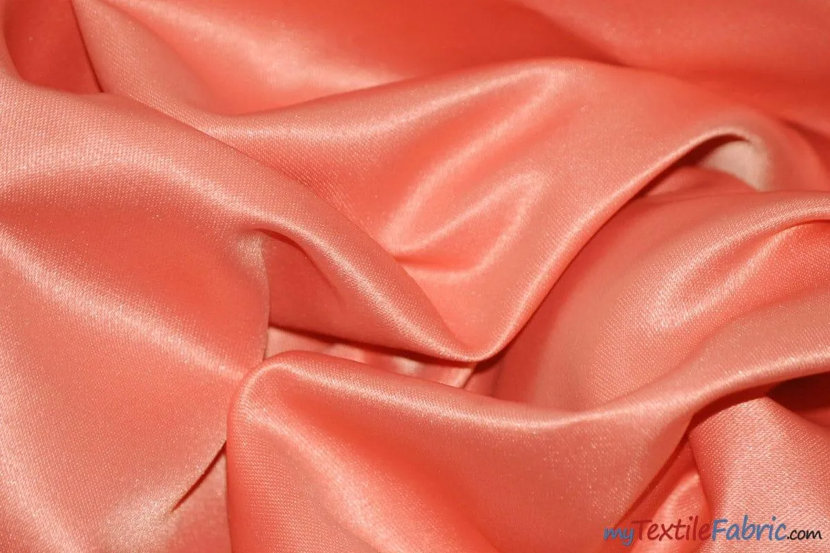 L'Amour Satin Fabric | Polyester Matte Satin | Peau De Soie | 60" Wide | Continuous Yards | Wedding Dress, Tablecloth, Multiple Colors |