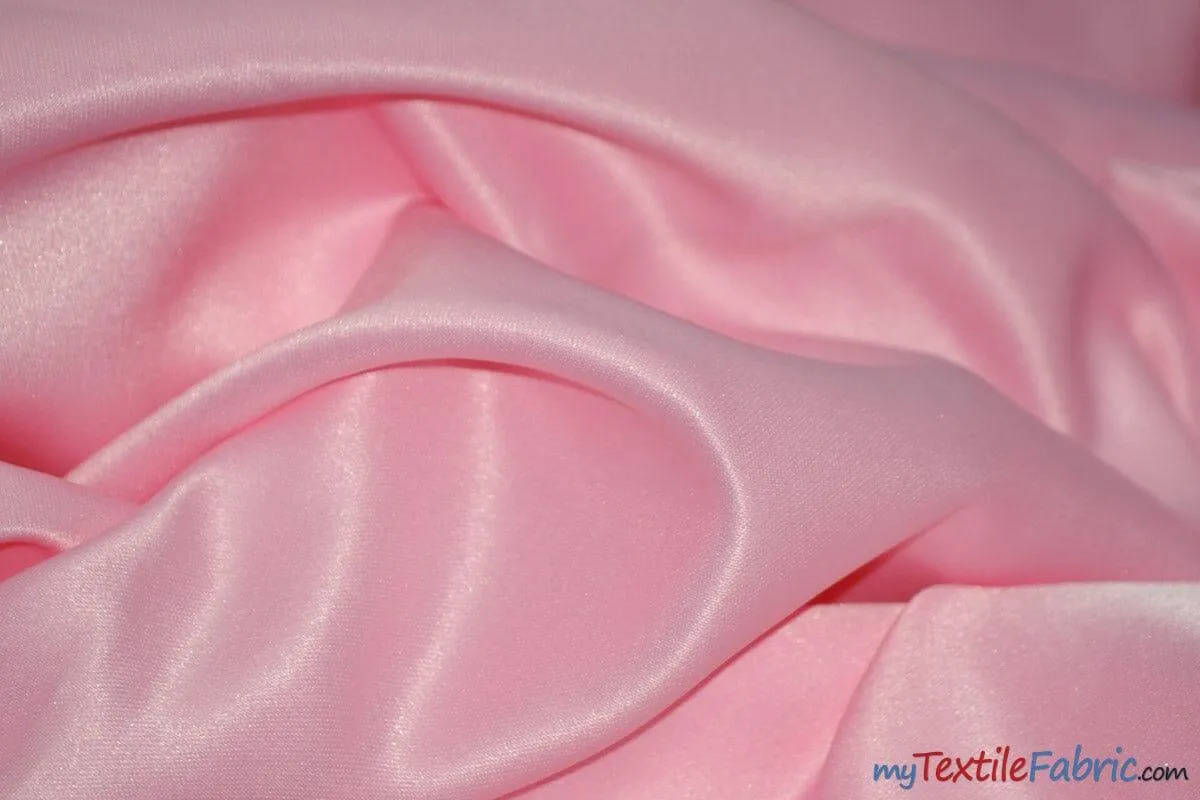 L'Amour Satin Fabric | Polyester Matte Satin | Peau De Soie | 60" Wide | Continuous Yards | Wedding Dress, Tablecloth, Multiple Colors |