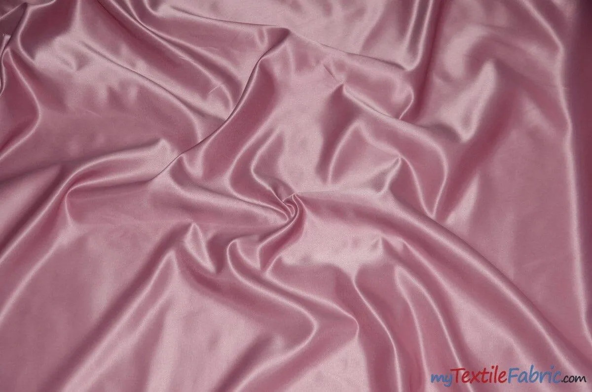 L'Amour Satin Fabric | Polyester Matte Satin | Peau De Soie | 60" Wide | Continuous Yards | Wedding Dress, Tablecloth, Multiple Colors |