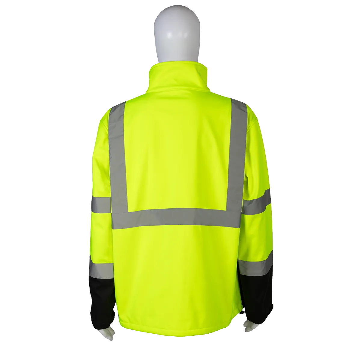 LBSFJ1-C3 ANSI Class 3 LIME/Black Bottom Two Tone Water Resistant Soft Shell Jacket