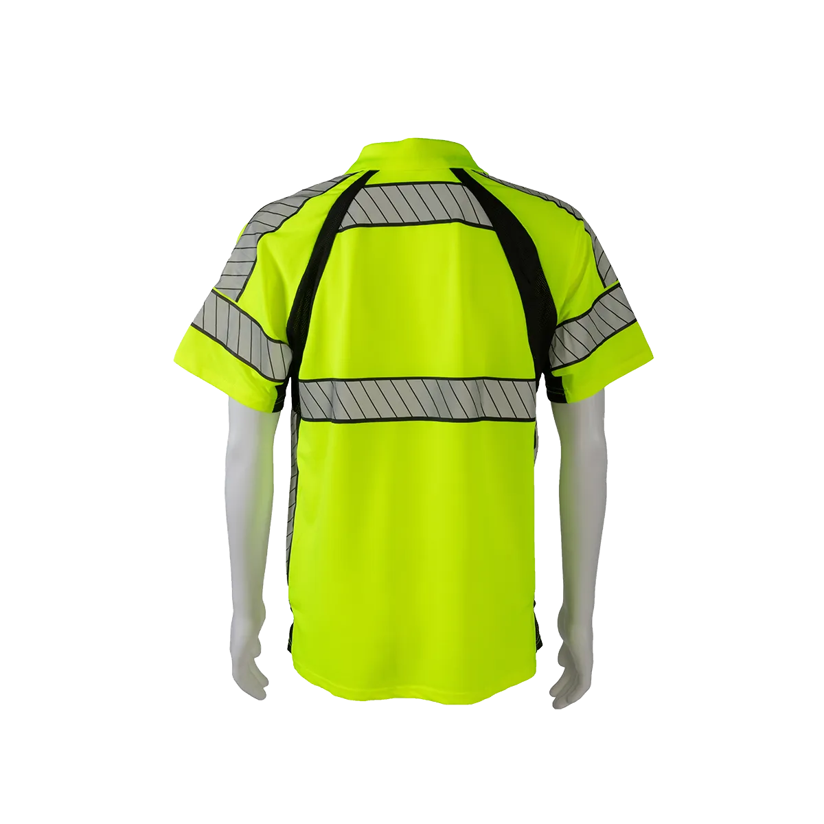 LPS2-LUX Deluxe Style High-Vis Lime /Black Two Tone Short Sleeve Polo-Shirt