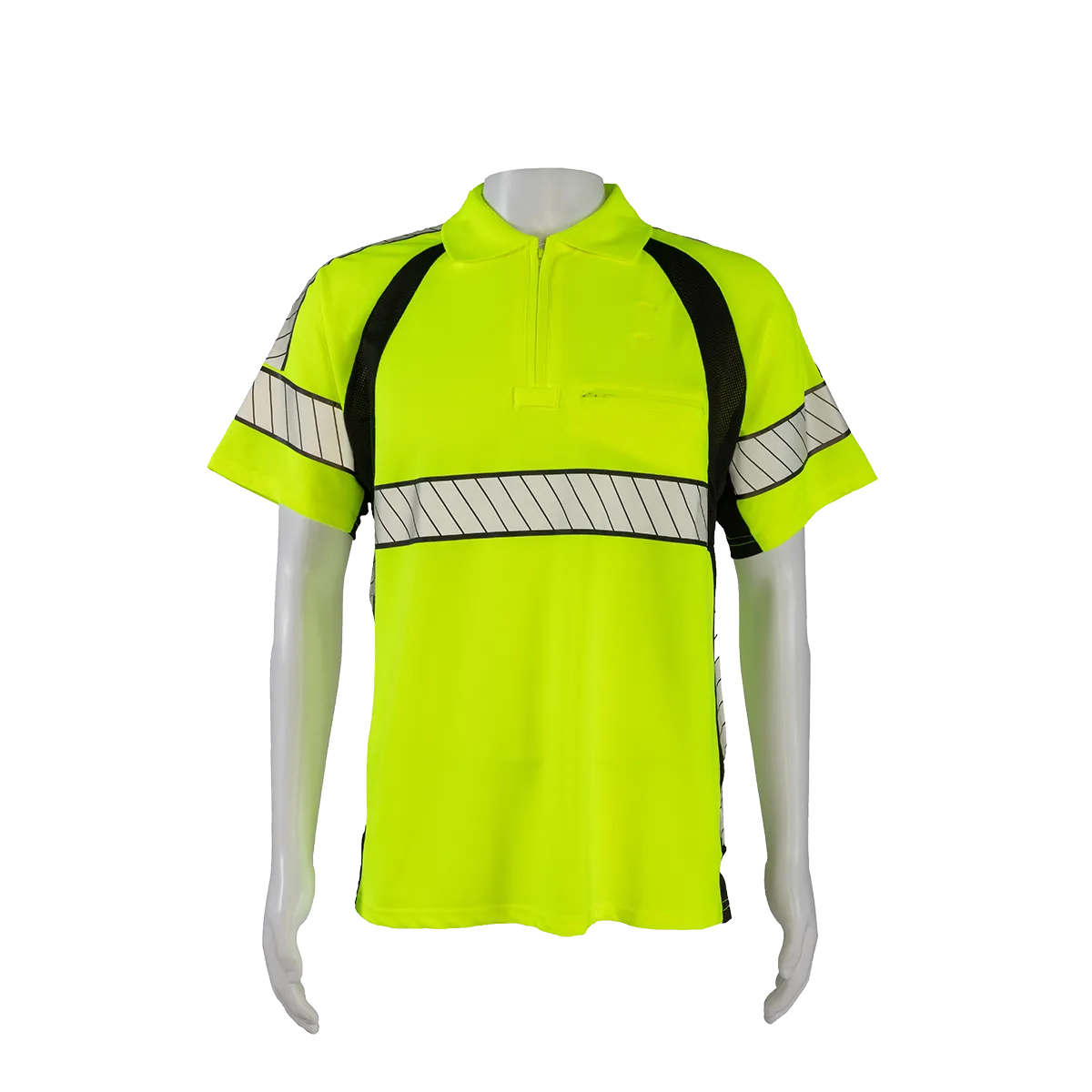 LPS2-LUX Deluxe Style High-Vis Lime /Black Two Tone Short Sleeve Polo-Shirt