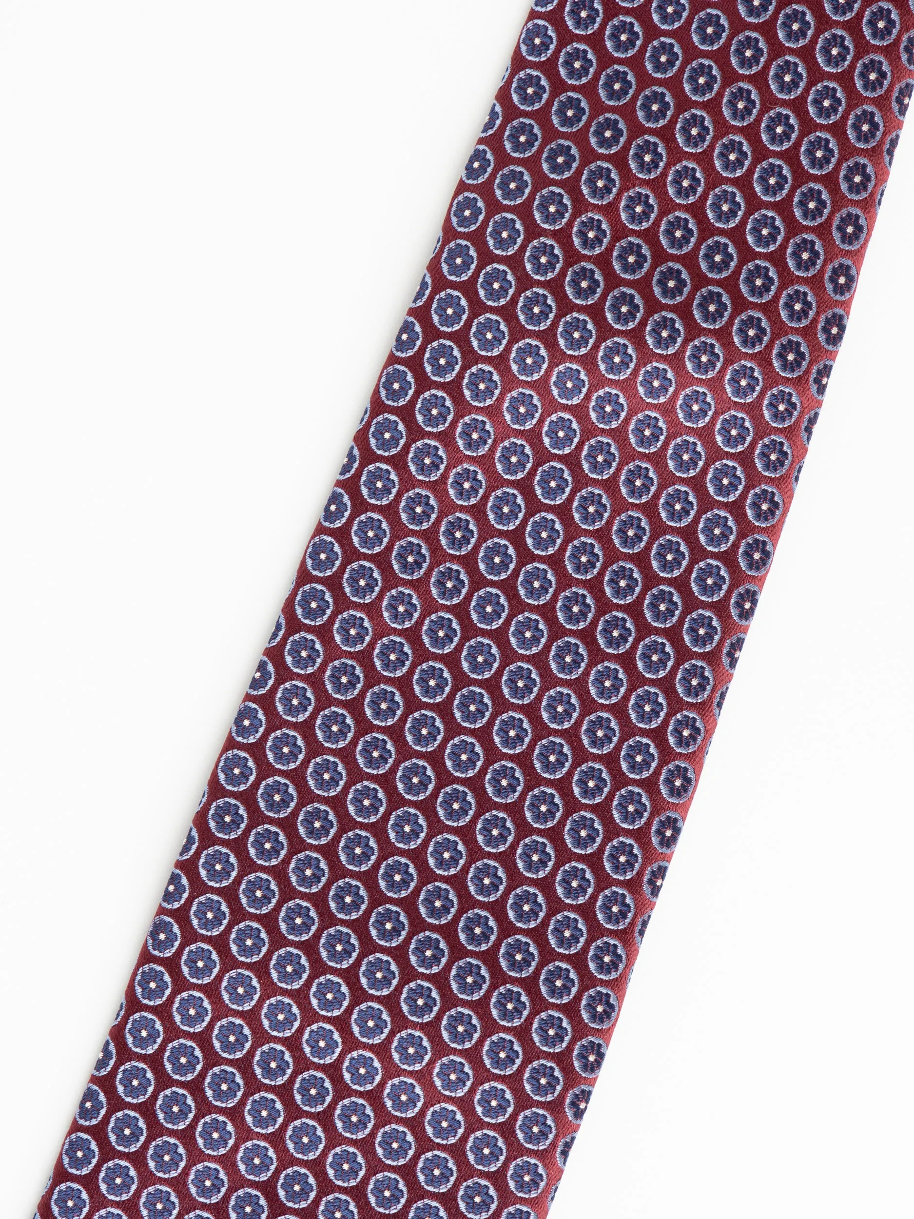 Maroon/Blue Floweret Tie