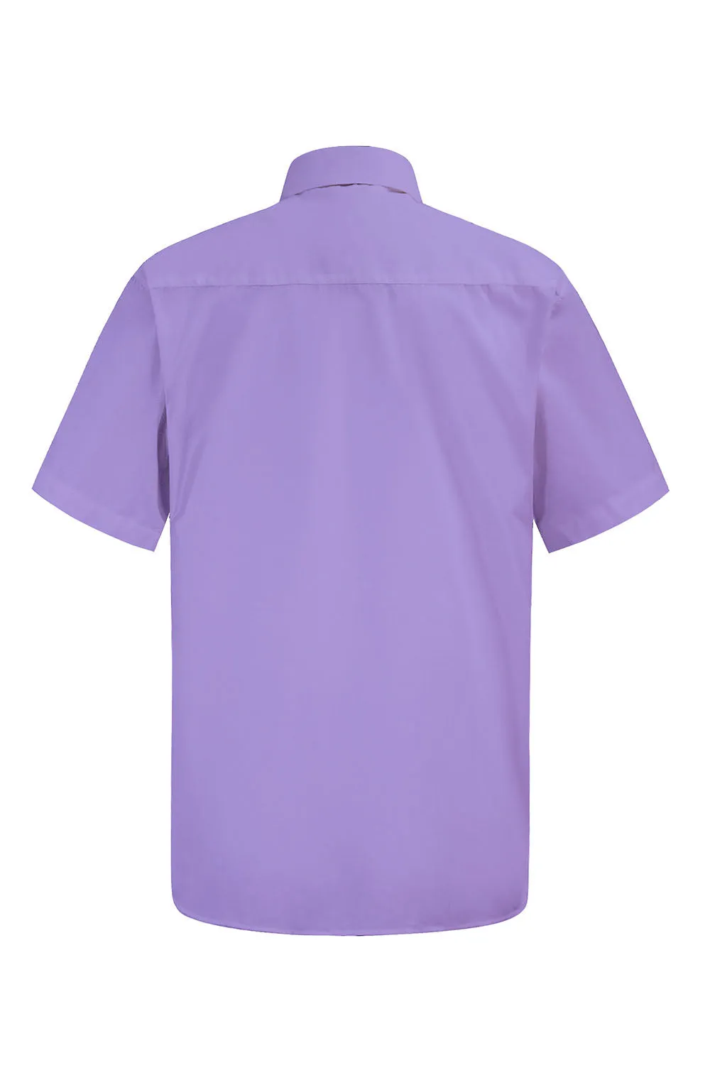 Men's Regular Fit Short Sleeve Solid Color Dress Shirts (Lilac)