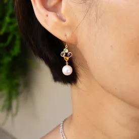 Multi Gem & Akoya Pearl Drop Earrings