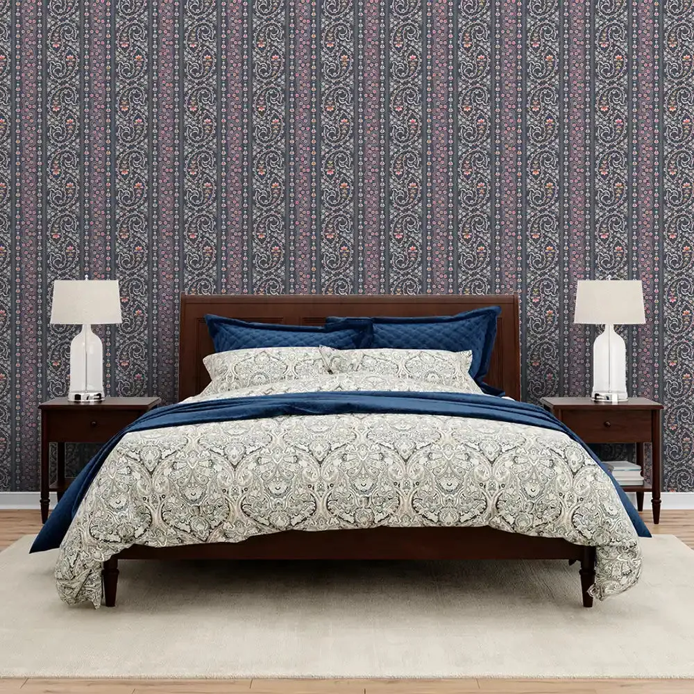 Naveli Wallpaper for Walls in Dark blue Color