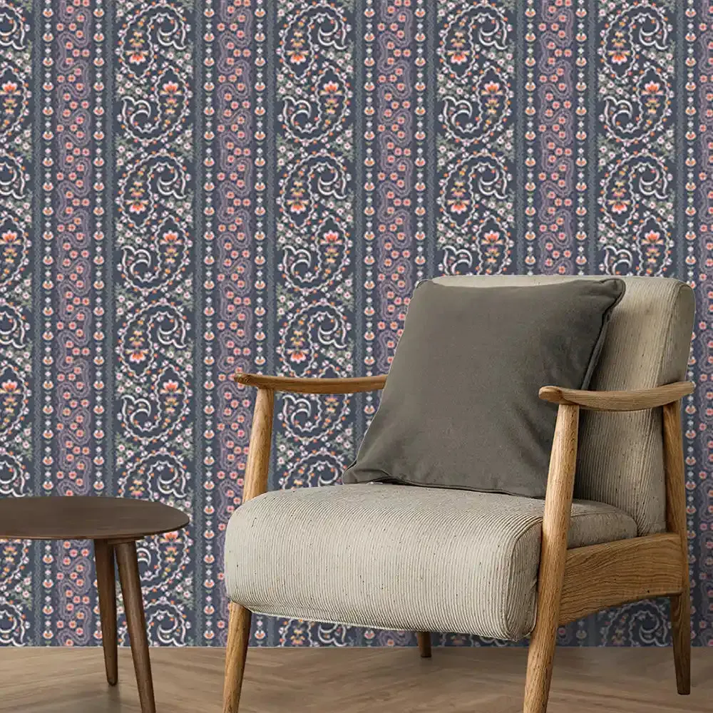 Naveli Wallpaper for Walls in Dark blue Color