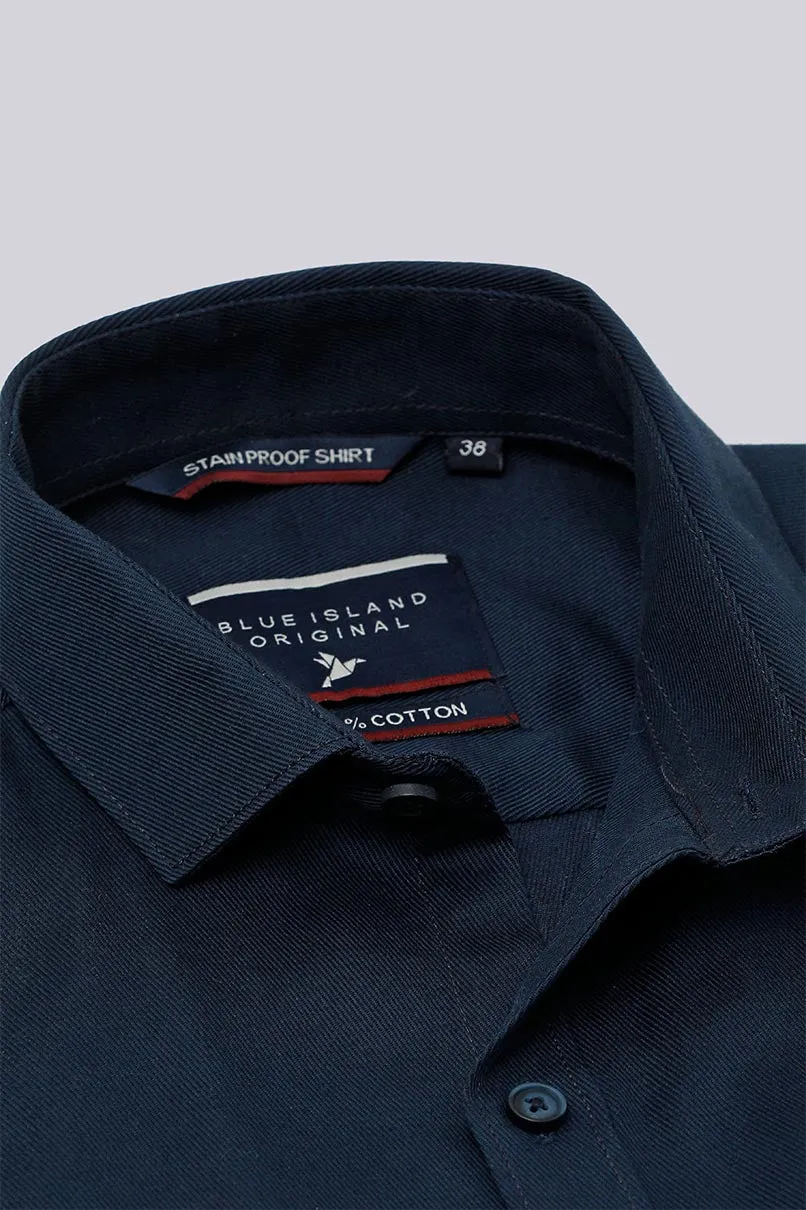 Navy Blue Solid-Full-Stain Proof