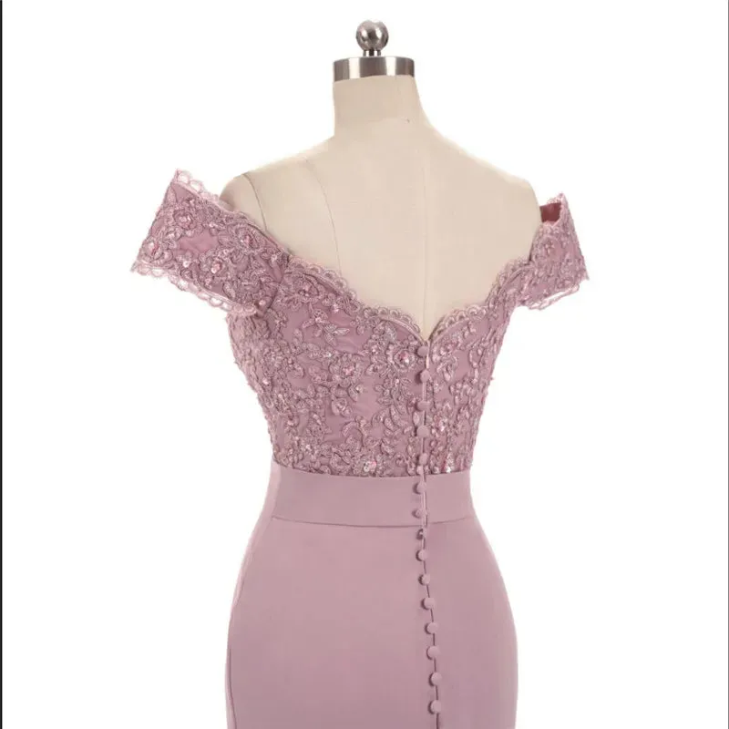 New Arrival Pink V Neck Cap Sleeve Vintage Lace Appliques Beaded Mermaid Bridesmaid Dresses Party Gowns Vestido De Festa