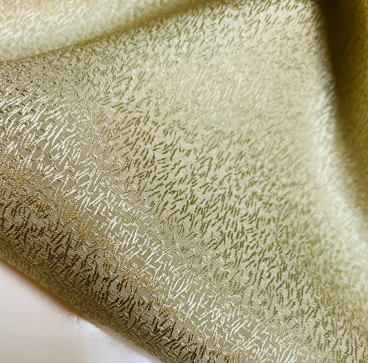 NEW Designer 100% Silk Textured Gold Charmeuse Fabric