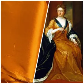 NEW Duchess Mable 100% Silk Dupioni Solid Orange Fabric