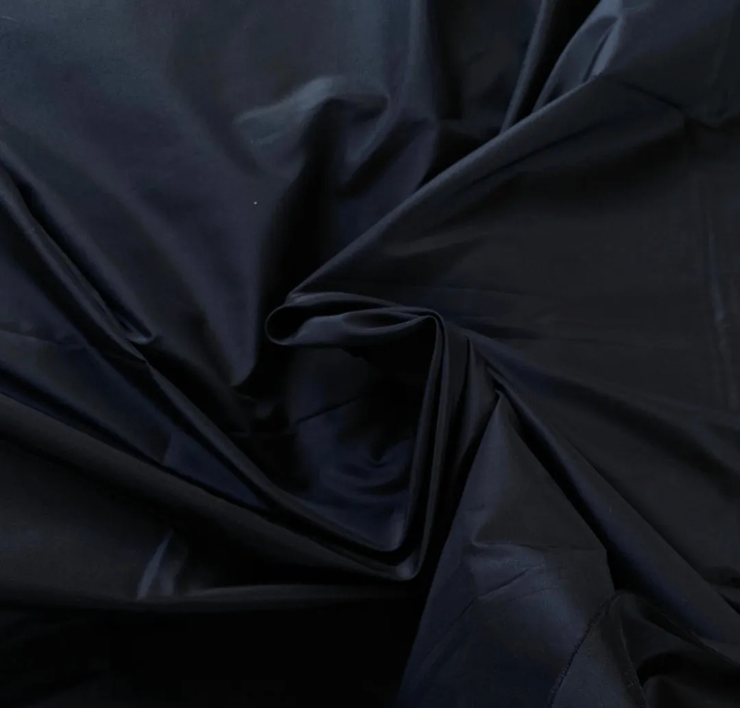 NEW Lady Frank Light Designer “Faux Silk” Taffeta Fabric Made in Italy Black