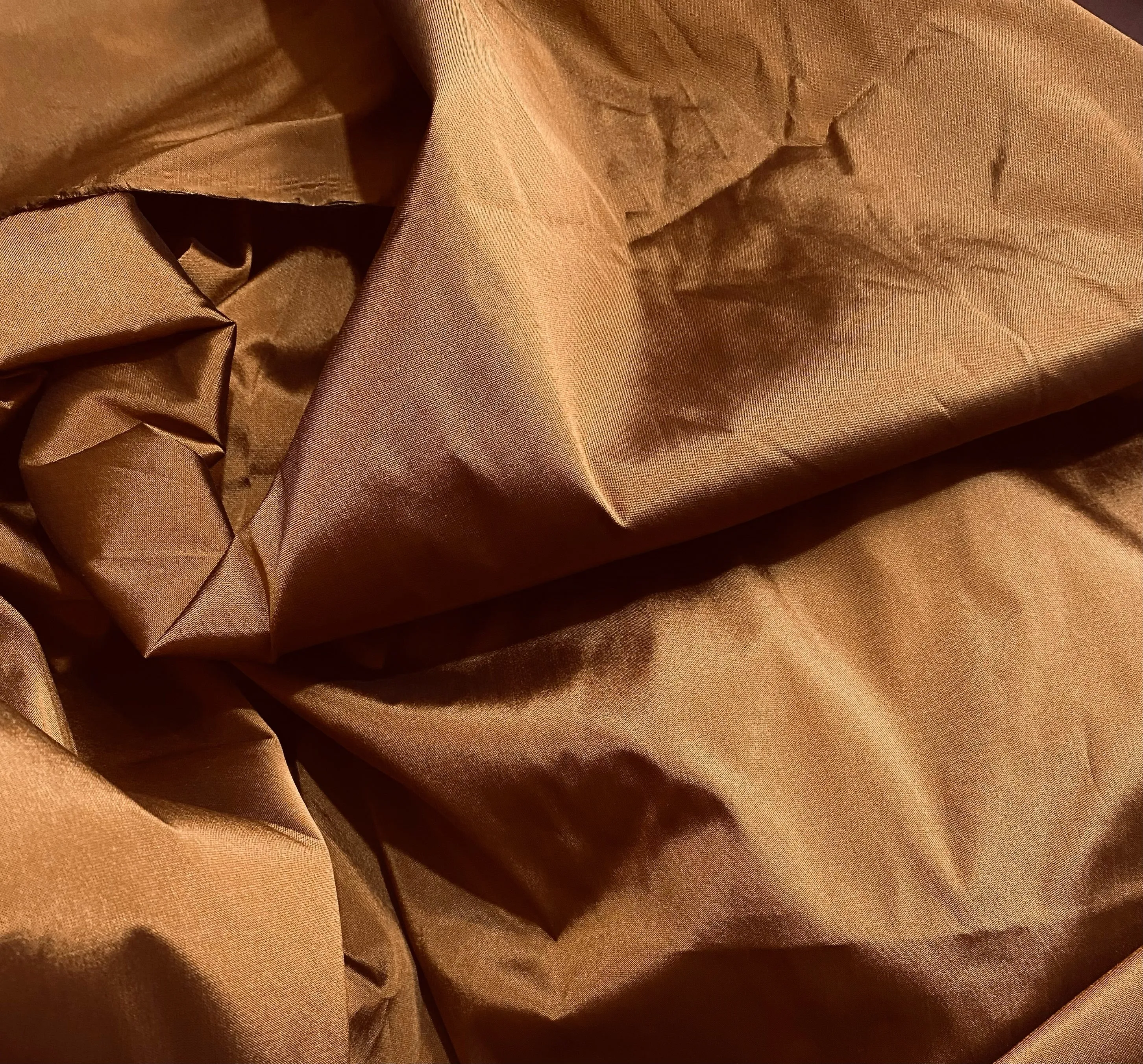 NEW Lady Frank Light Designer “Faux Silk” Taffeta Fabric Made in Italy Copper with Black Iridescence